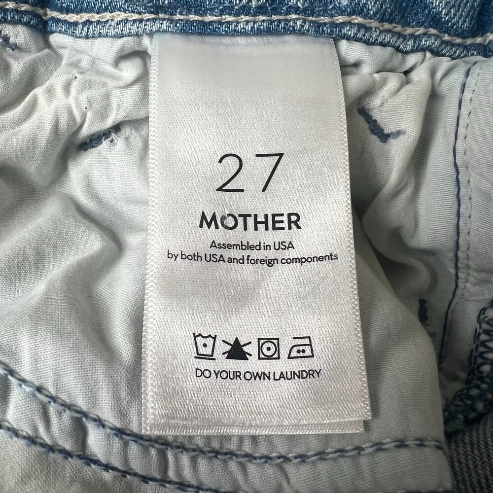 Mother x Carolyn Murphy Distressed Patchwork Tomcat Ankle Undone Jeans Size 27 - Picture 11 of 16